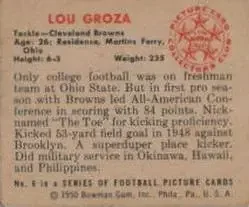 Back of Lou Groza