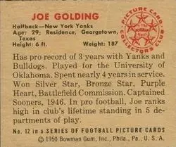 Back of Joe Golding