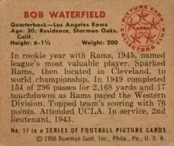 Back of Bob Waterfield