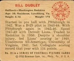 Back of Bill Dudley