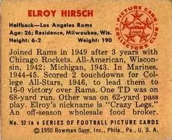 Back of Elroy Hirsch