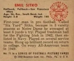 Back of Emil Sitko