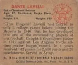 Back of Dante Lavelli