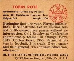 Back of Tobin Rote