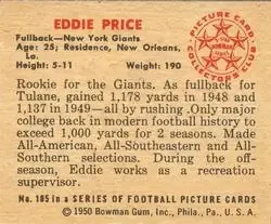 Back of Eddie Price