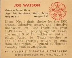 Back of Joe Watson