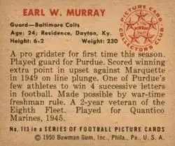 Back of Earl W. Murray