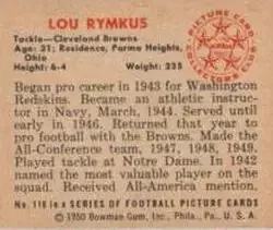 Back of Lou Rymkus