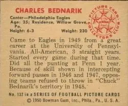 Back of Chuck Bednarik