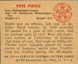 Back of Pete Pihos