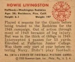 Back of Howie Livingston