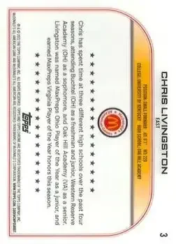 Back of Chris Livingston