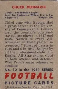 Back of Chuck Bednarik