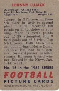 Back of Johnny Lujack