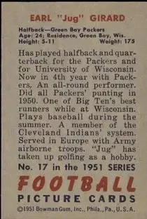 Back of Earl "Jug" Girard