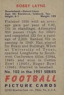 Back of Bobby Layne