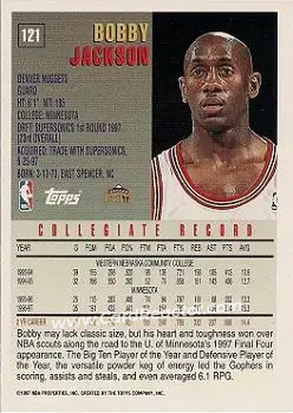 Back of Bobby Jackson