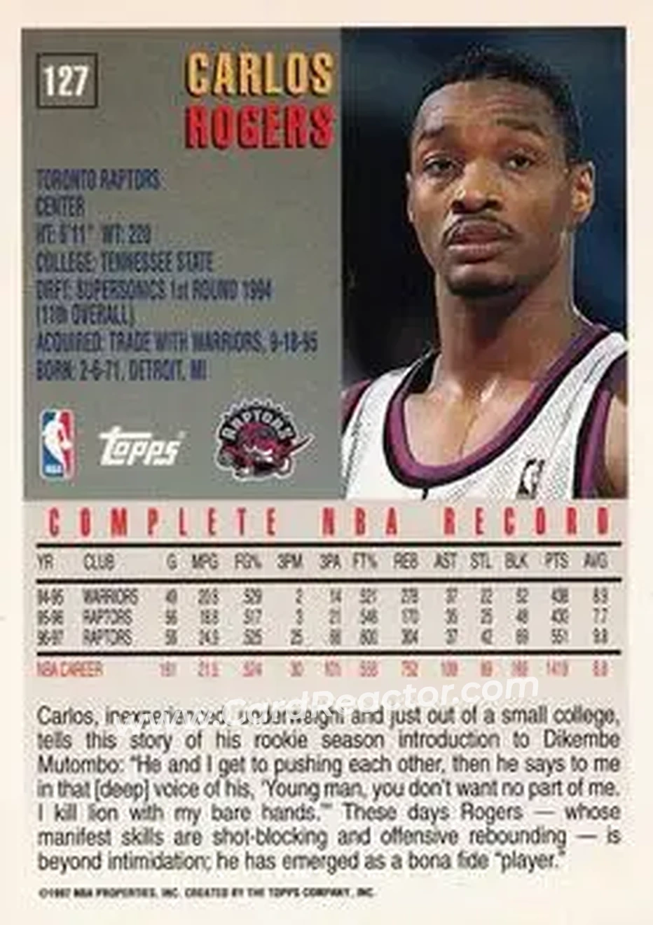 Back of Carlos Rogers