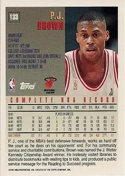 Back of P.J. Brown