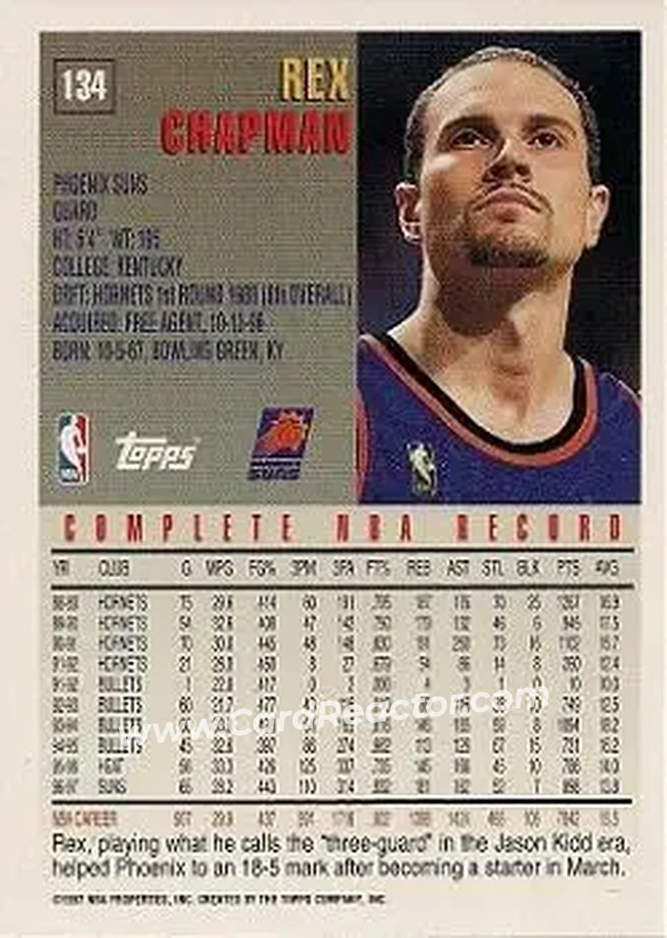 Back of Rex Chapman