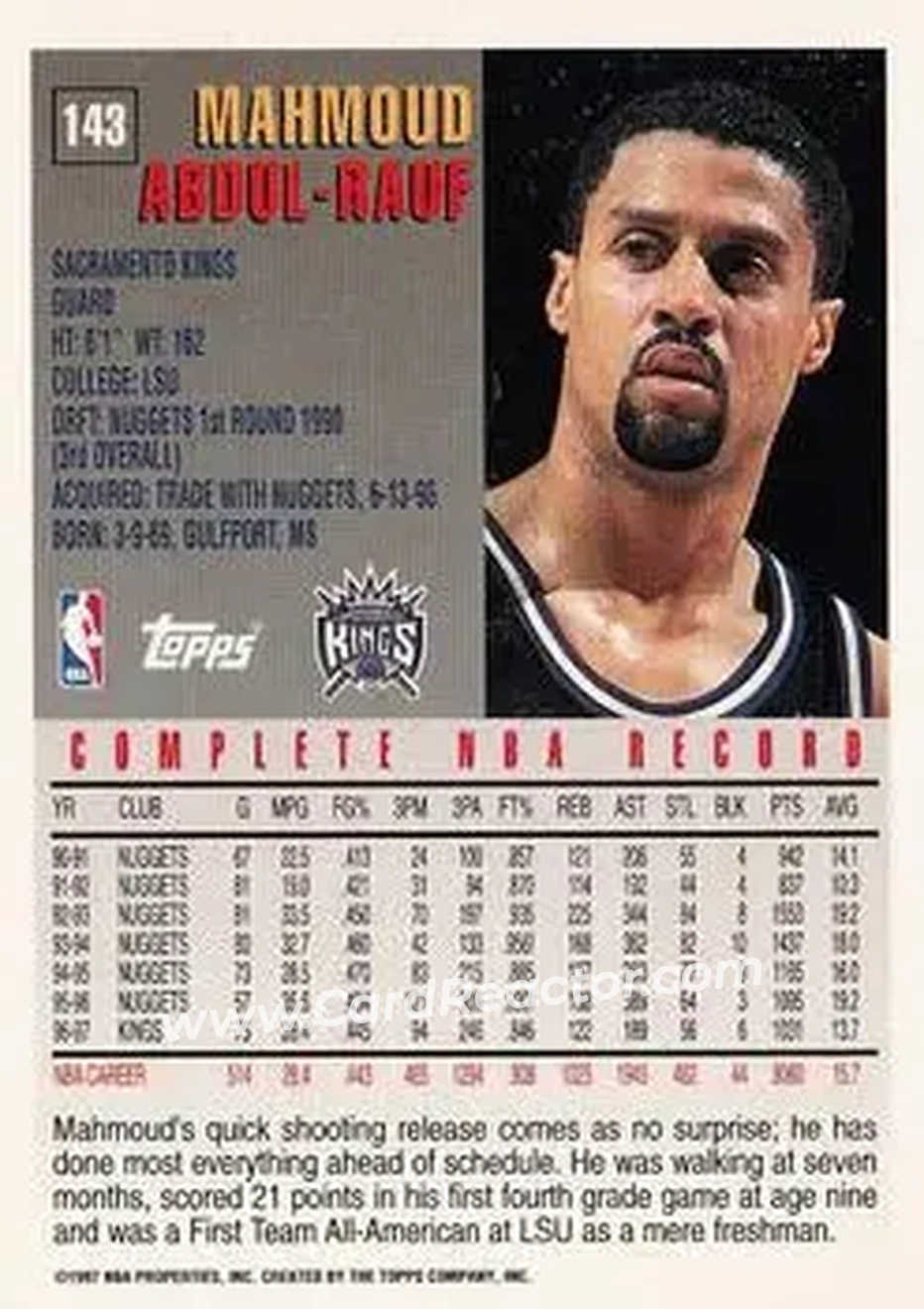Back of Mahmoud Abdul-Rauf