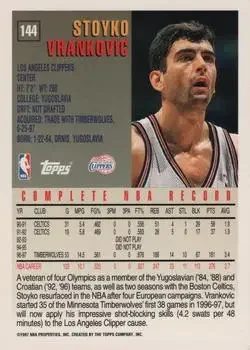 Back of Stojko Vranković