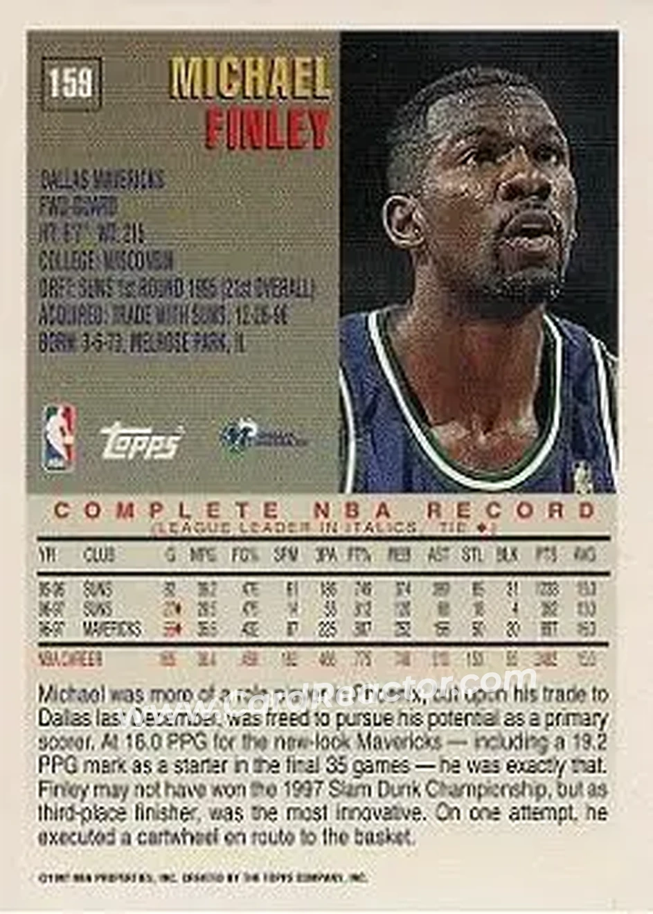 Back of Michael Finley