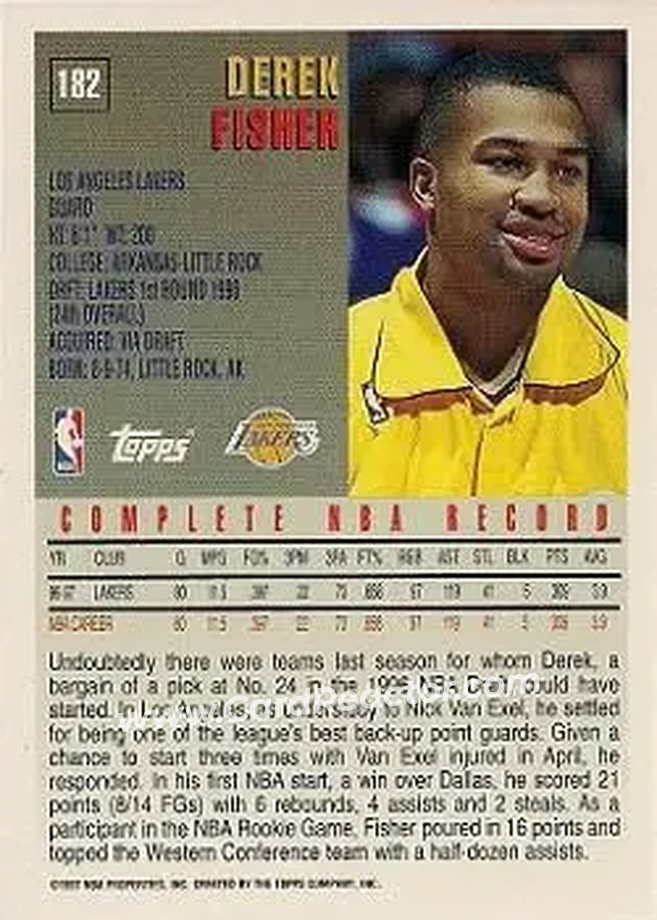 Back of Derek Fisher