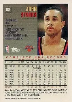 Back of John Starks