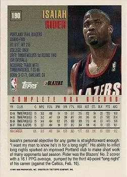 Back of Isaiah Rider