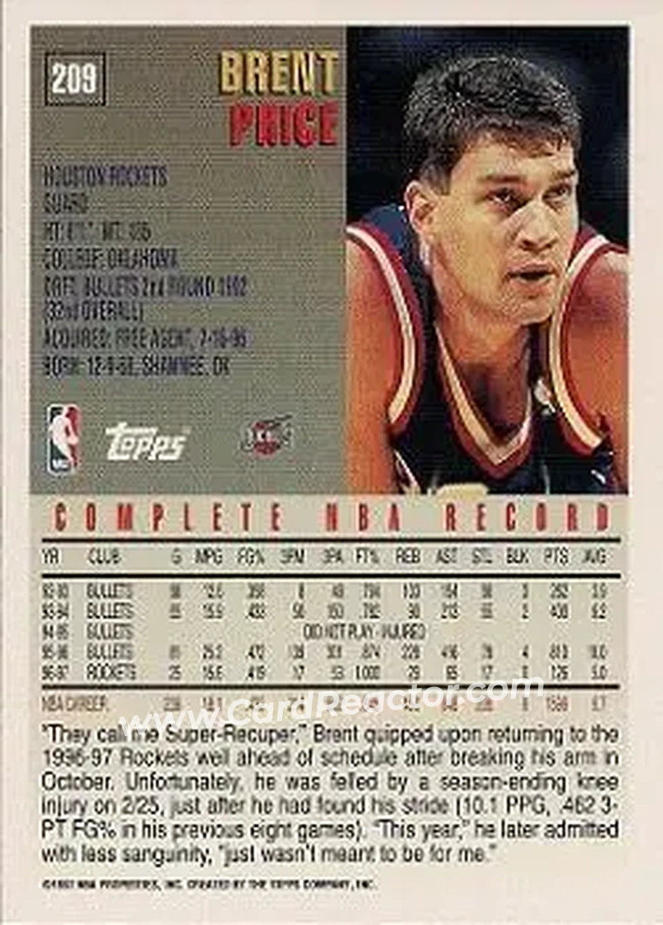 Back of Brent Price