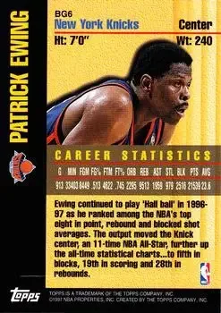 Back of Patrick Ewing