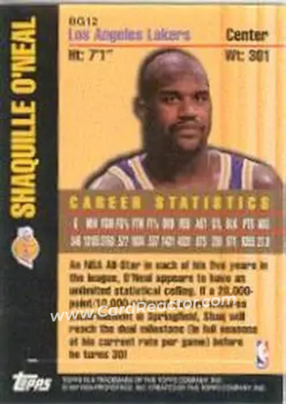 Back of Shaquille O'Neal