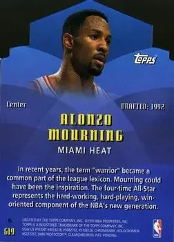 Back of Alonzo Mourning