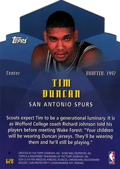 Back of Tim Duncan