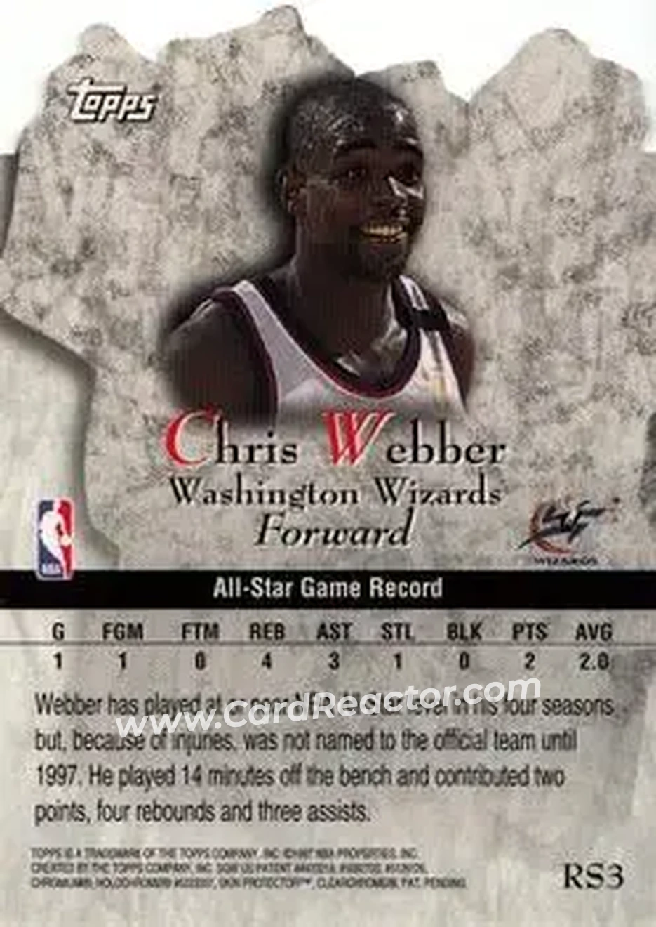 Back of Chris Webber