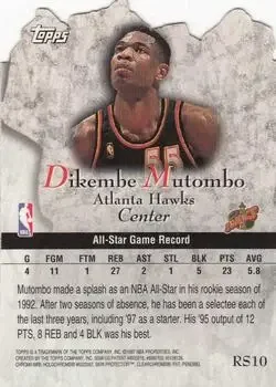 Back of Dikembe Mutombo