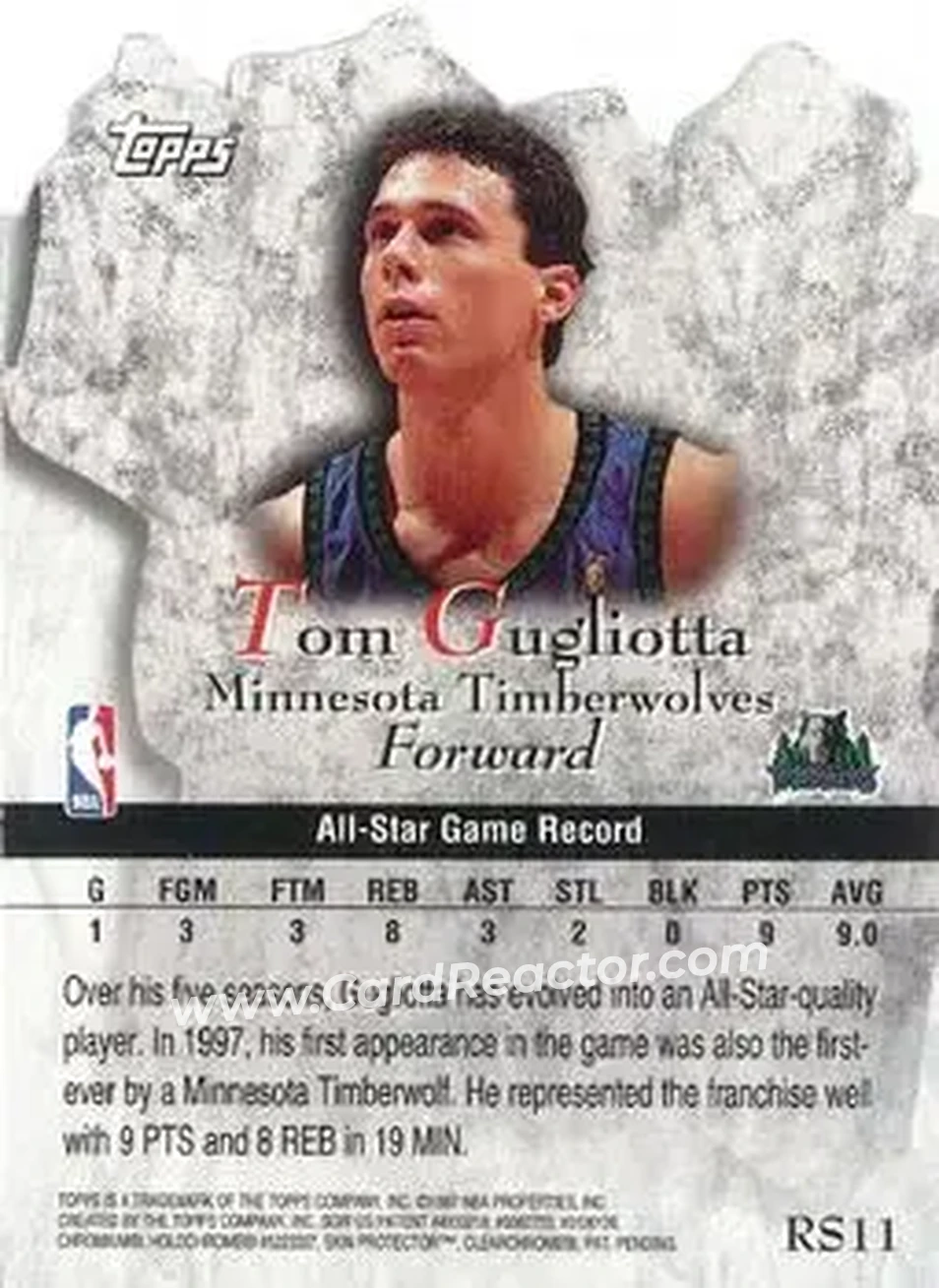 Back of Tom Gugliotta