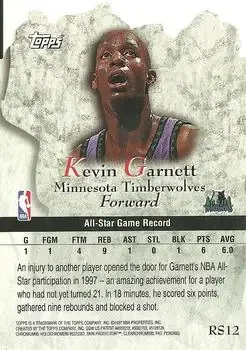 Back of Kevin Garnett