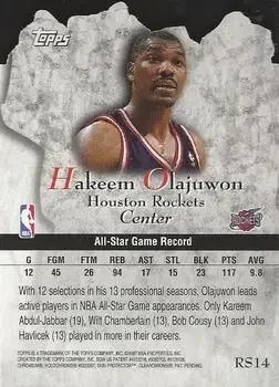 Back of Hakeem Olajuwon