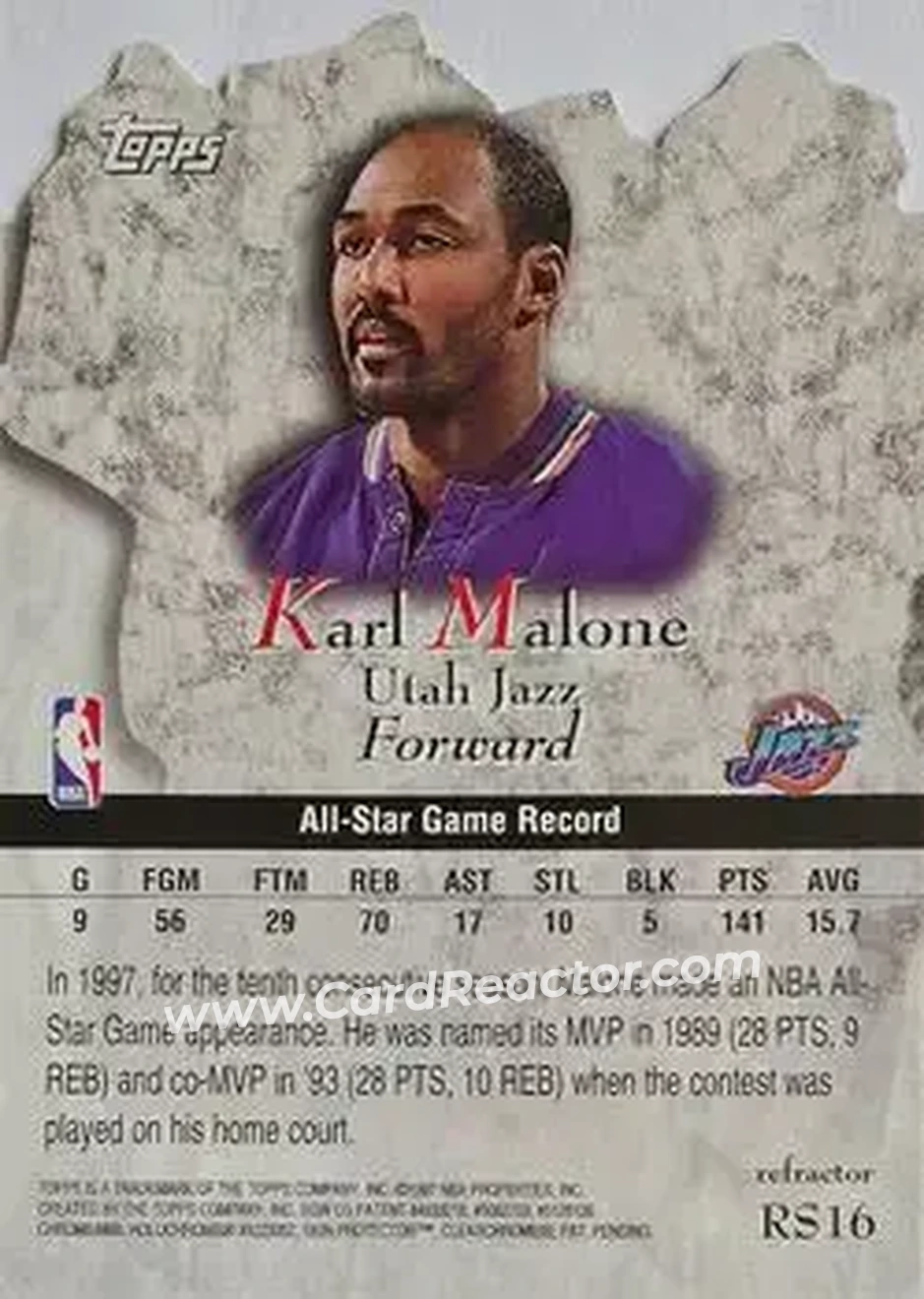 Back of Karl Malone