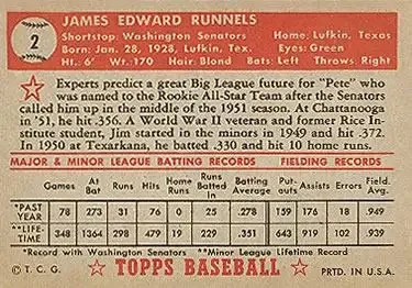 Back of Pete Runnels