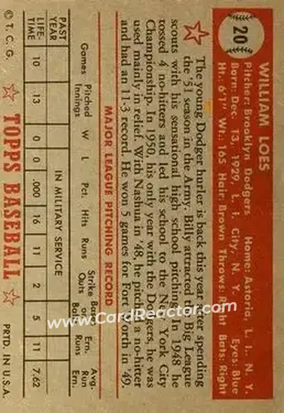 Back of Billy Loes