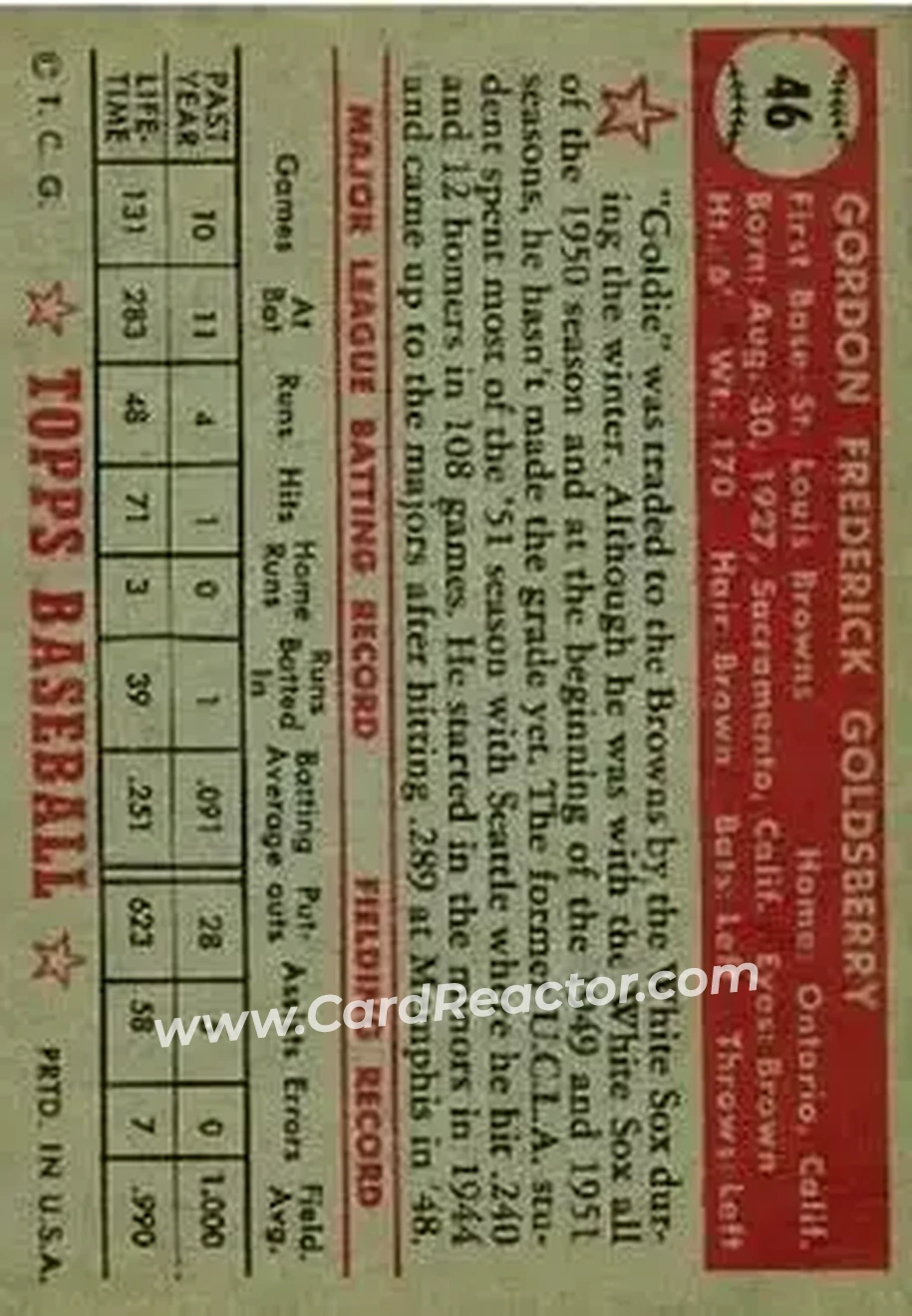 Back of Gordon Goldsberry