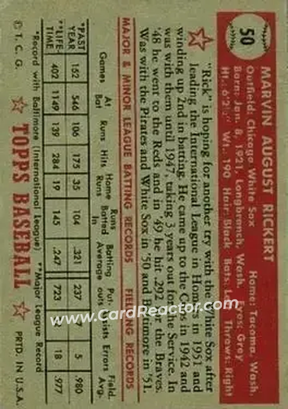 Back of Marv Rickert