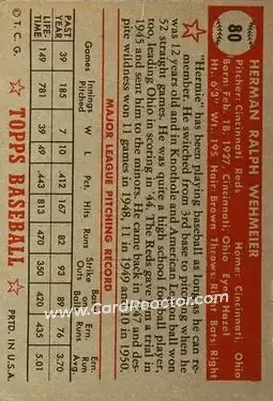 Back of Herman Wehmeier