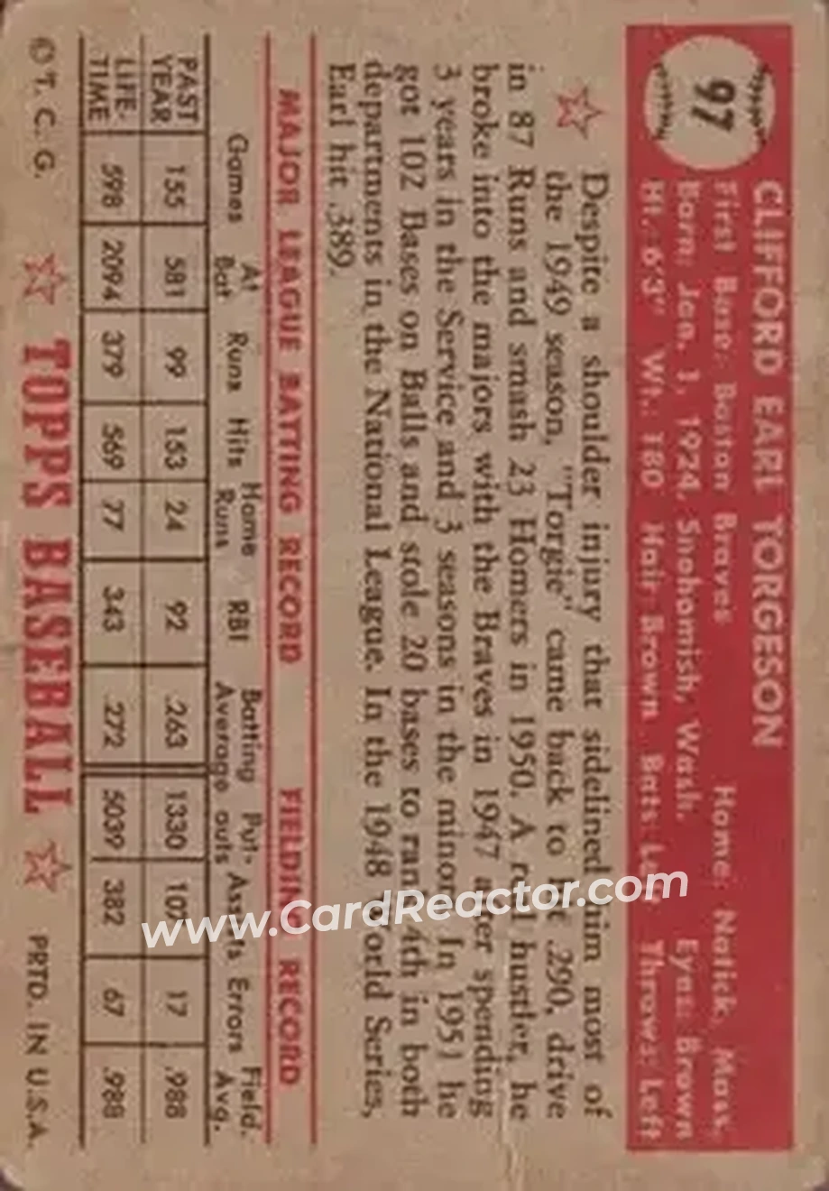 Back of Earl Torgeson