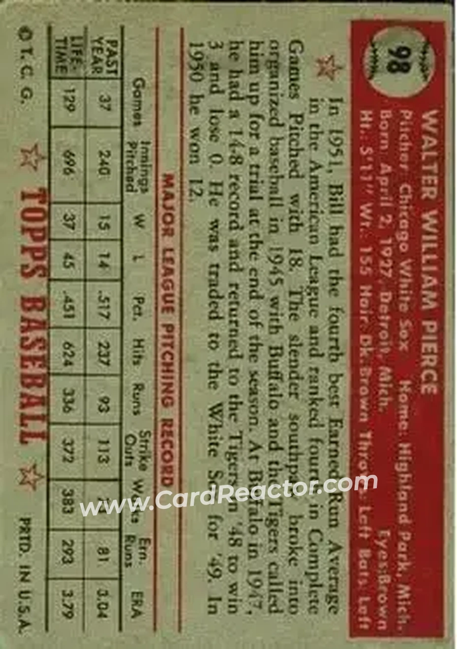 Back of Bill Pierce