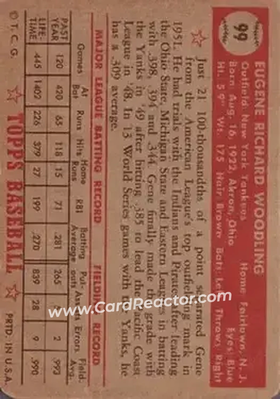 Back of Gene Woodling