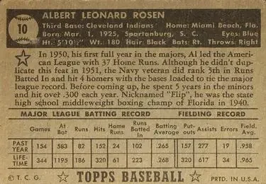 Back of Al "Flip" Rosen